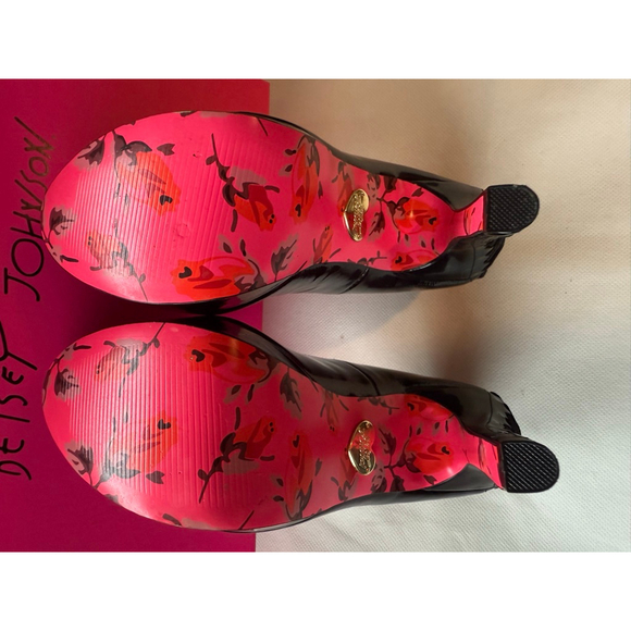 NIB Betsey Johnson Black Patent Leather Corset Dita Platform High Heel Size 7 - Picture 12 of 12